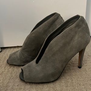 Halogen booties. Size 6 1/2. Grey swede